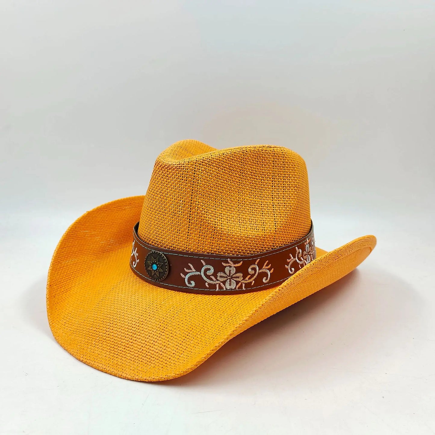 hats straw cowgirl western hat mexican hat retro curling hat western cowboy hat outdoor riding hat travel sports hat