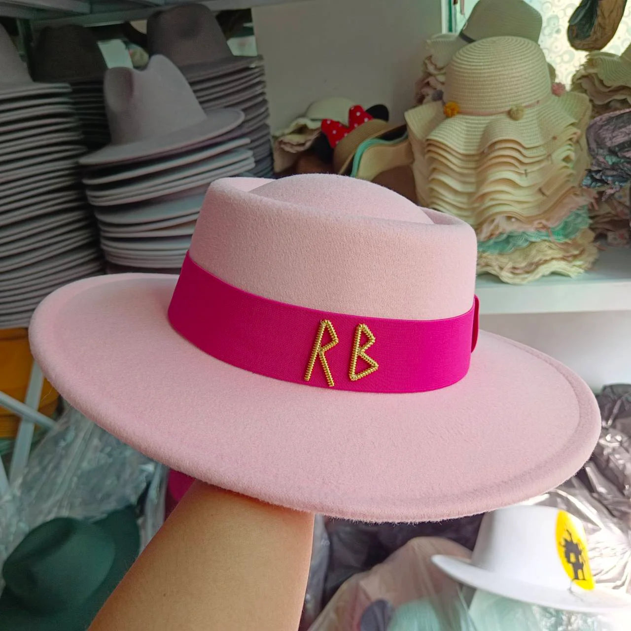 Fedora Flat Top Hat Autumn/Winter Hat RB British French Flat Top Hat Punk Jazz Hat Wide brimmed Hat Gorras 모자