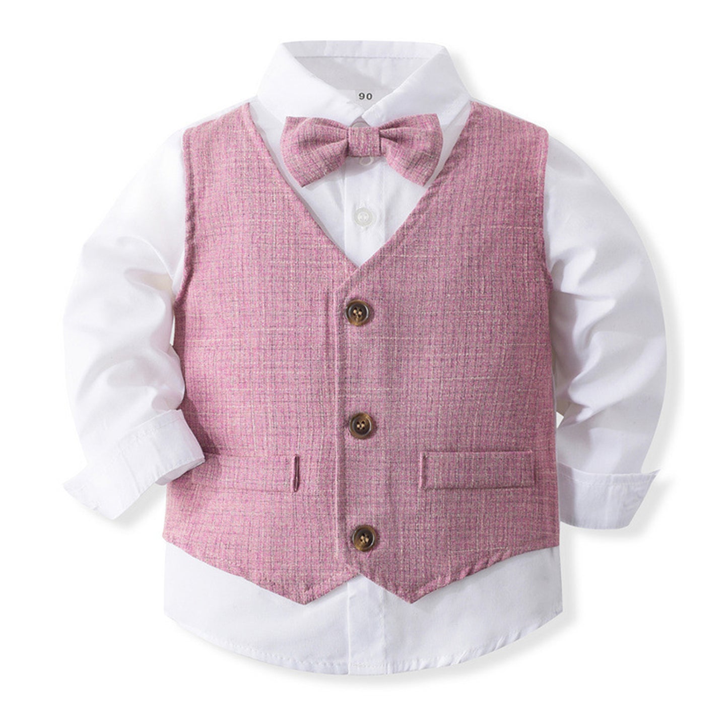 Boys Suits Gentleman Tuxedo Bow Tie Shirt Suit Vest Pants 4 Pcs Chic Toddler Baby Clothes Gentleman Outfit for Baptism Birthday
