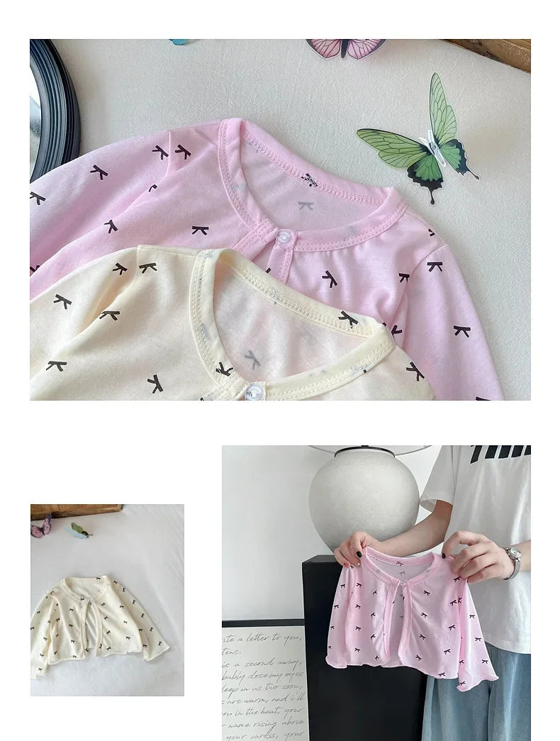 Summer 2025 New Sweet Baby Coat for Girls' Sunscreen Clothing Thin Summer Clothing Children Breathable Air Conditioning Clothing