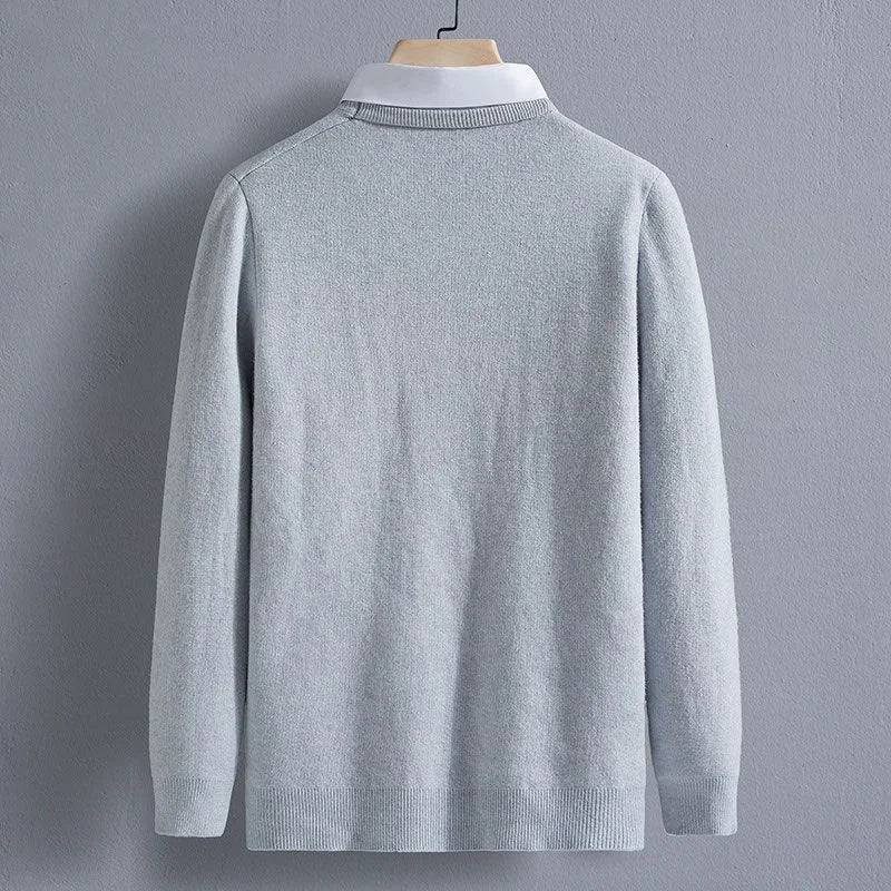 Men's Clothing Autumn Winter Long Sleeve New Tops T-Shirts Round Neck Fashion New Comfortable Solid Color Sweaters