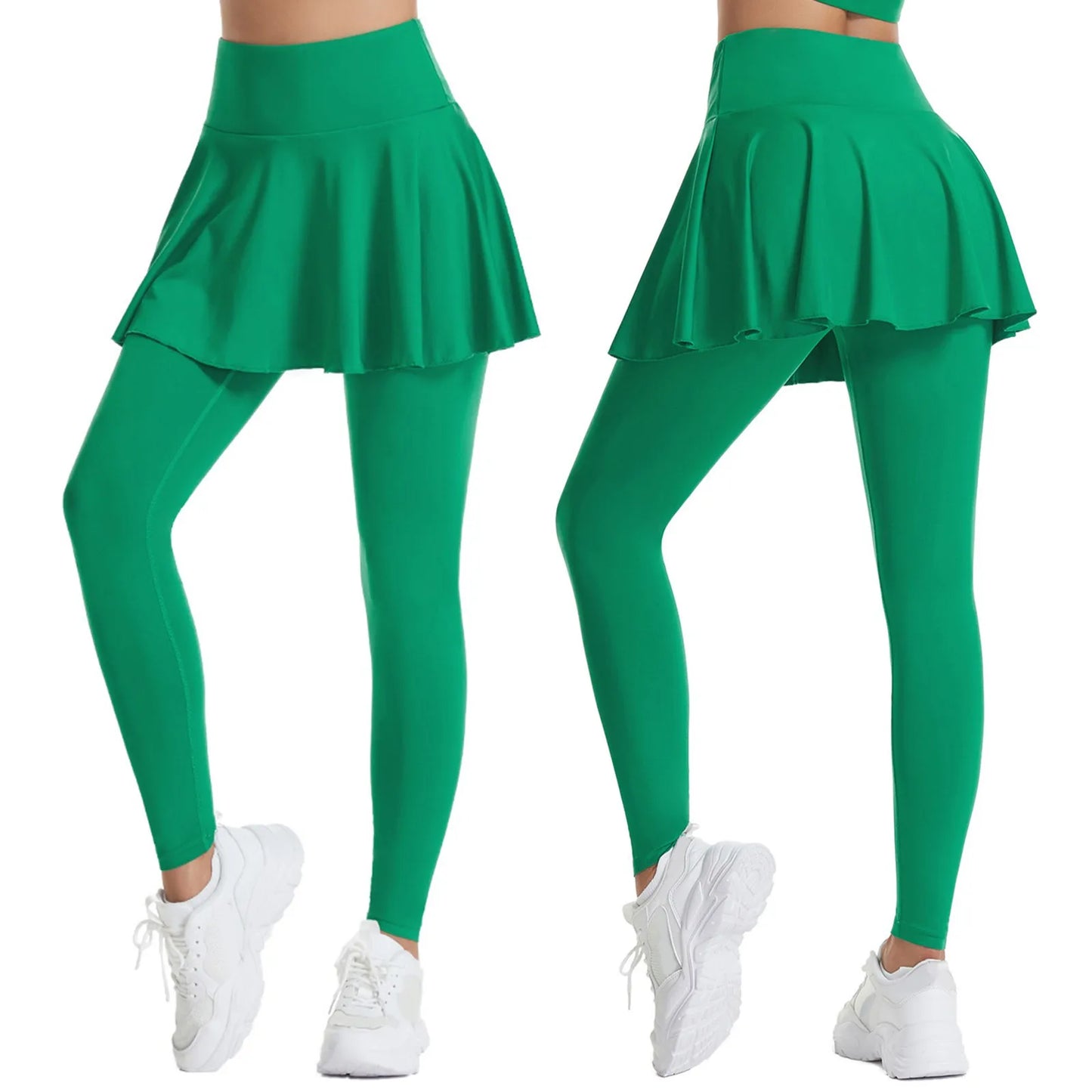 Womens Yoga Pants Pockets High Waist Workout Sport Skirt Pants Soild-Color Casual Trousers Stretchy Leggings For Female Feminina