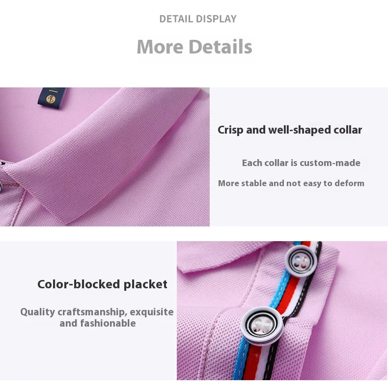 Men's and Women's Polo Shirts Summer New Work Lapel T-shirts Business High-quality UV Protection Brand Short Sleeves