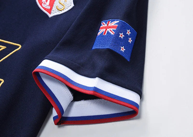 Polo Shirts for Men New Zealand Short Sleeve Lapels Polo Collar T-shirt Leisure NZ Embroidery Cotton Beautiful Kingdom Tshirts