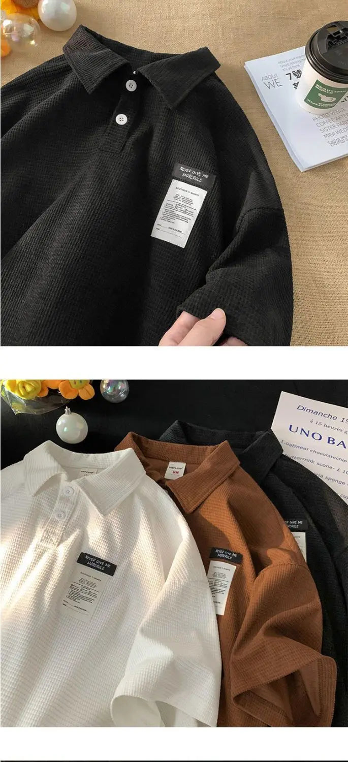 Polo Shirt Short Sleeve Men's Summer American Style Loose Couple T-shirt Japanese Trendy Brand Half Sleeve