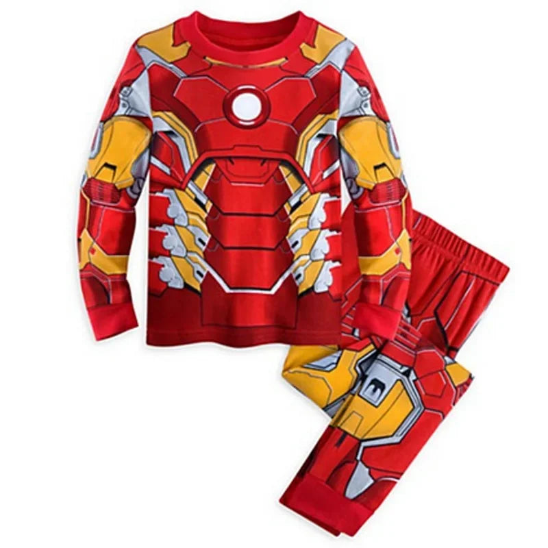 Iron Man Spiderman Avengers Pajama Set Superhero Cosplay Costume Pyjama Long Sleeve Home Sleepwear Nightwear Christmas Suit