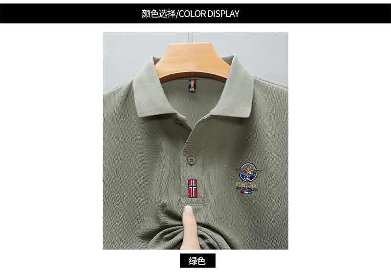 Short Sleeved Polo Shirt for Men in Summer 2025, New Business Casual Wrinkle Resistant Half Sleeved Lapel T-shirt, Loose and Iro