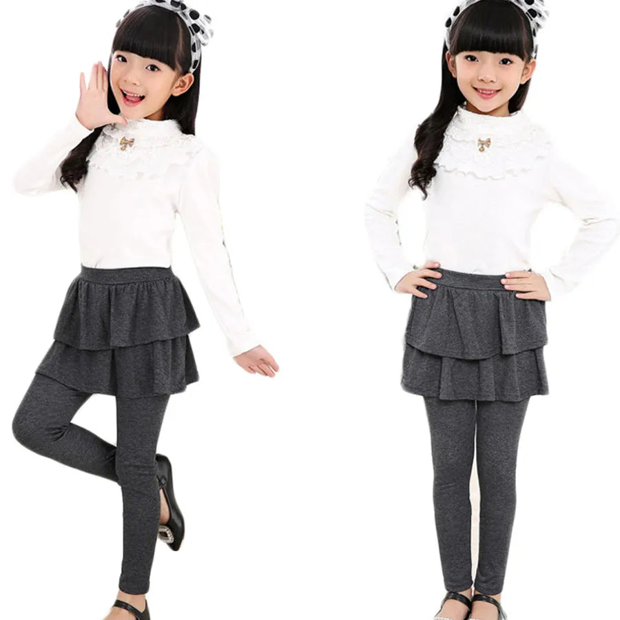 New Autumn Winter Girls Dress Leggings Design Printed Cotton Children's Pants Kids Leggings Girl Skirt Children Dress