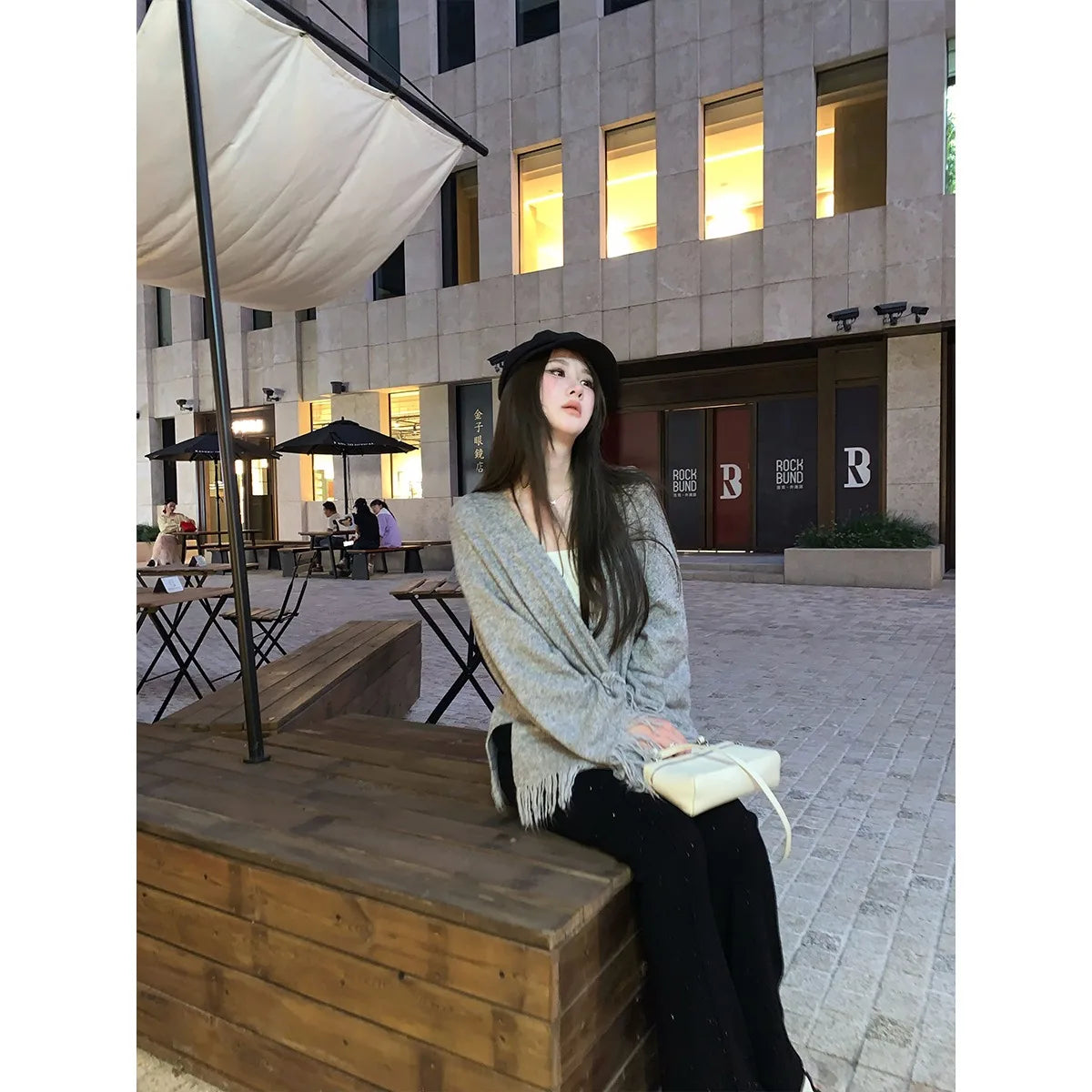 Knitted Pants Women Fashion Vintage Casual Capris Solid Loose Lace Up Wide Leg Pants Elastic Waist 2025 New Autumn Winter Pants