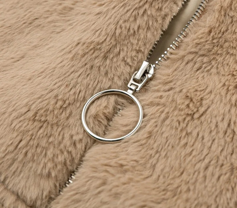 Autumn Winter Coat For Women 2025 New Elegant Teddy Bear Warm Thicken Fleece Faux Fur Coats Jacket Women Long Sleeve Outwear