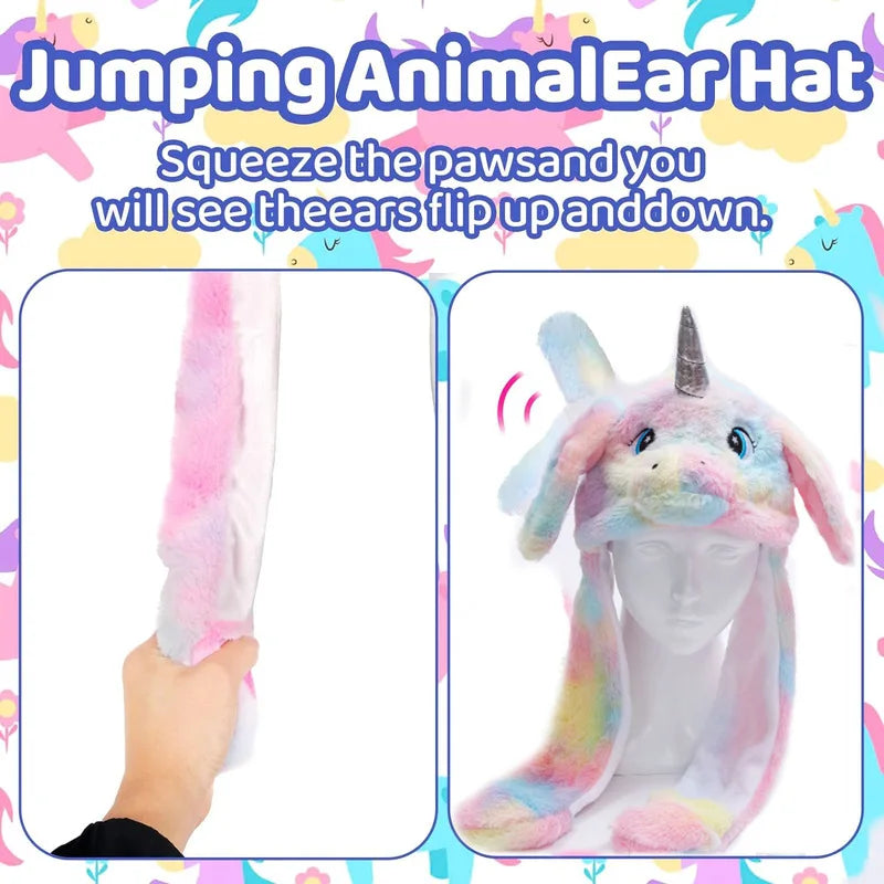 Hats For Autumn And Winter Warm Accessories Toys For Children Internet Celebrities Cute Rainbow Horses Small Rabbits Ears Hats