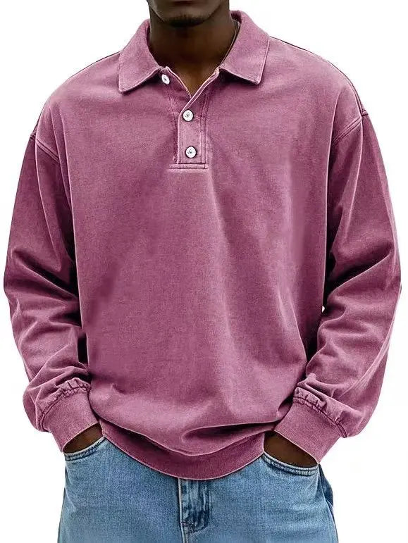 2025 Men Long Sleeve Polo Shirts Mens Breathable Tees Casual Golf Polo Shirt Work T-Shirt Pullover Tops Man Bottoming Polo Shirt