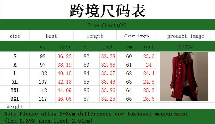 Women Autumn Winter Fashion Casual Coat Long Sleeve Trench Double Breasted Button Coat Warm Outwear abrigos de mujer