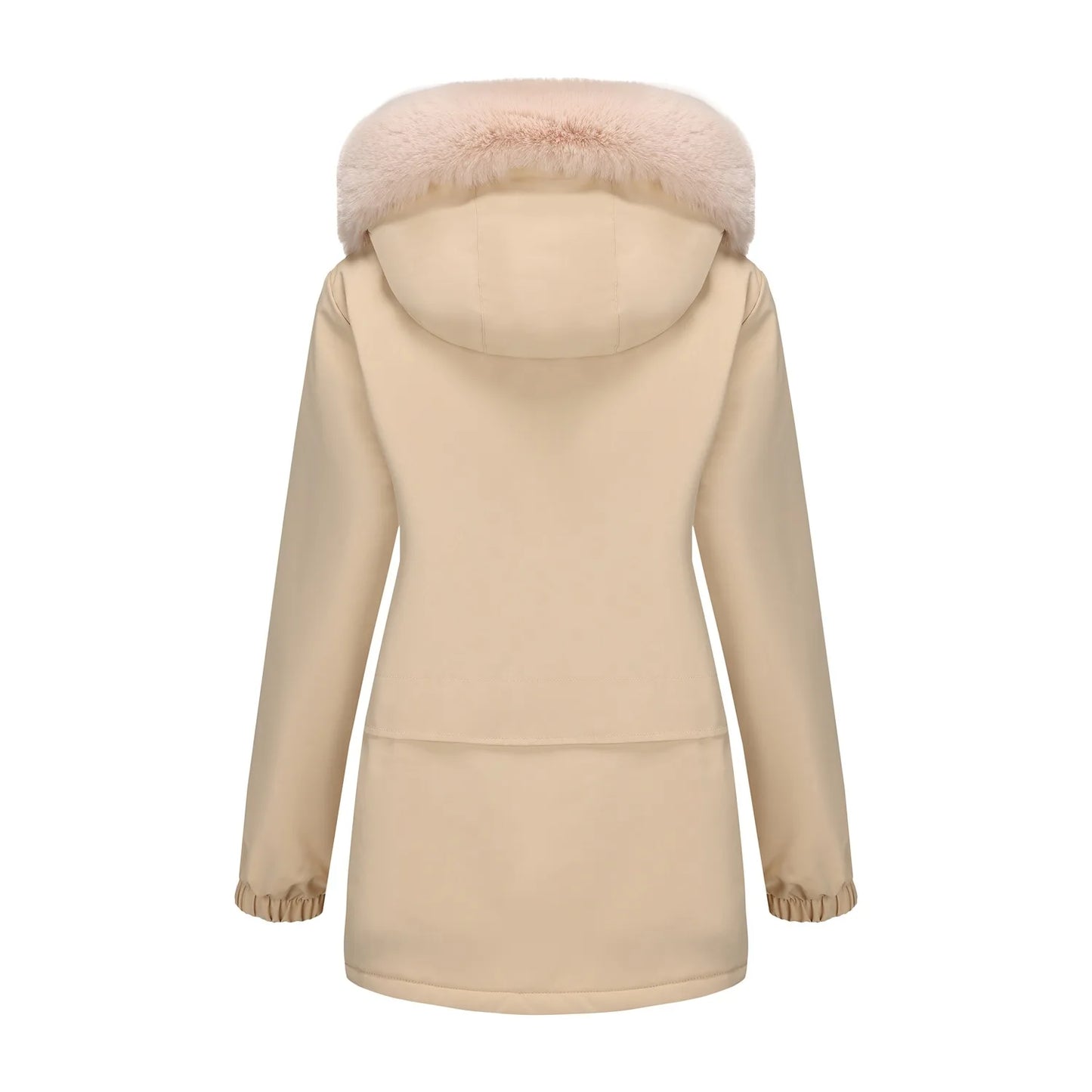 Cotton Coat Women 2025 Winter Mid-length Parka Plus Velvet Korean Style Large Fur Collar Plus Velvet Coat