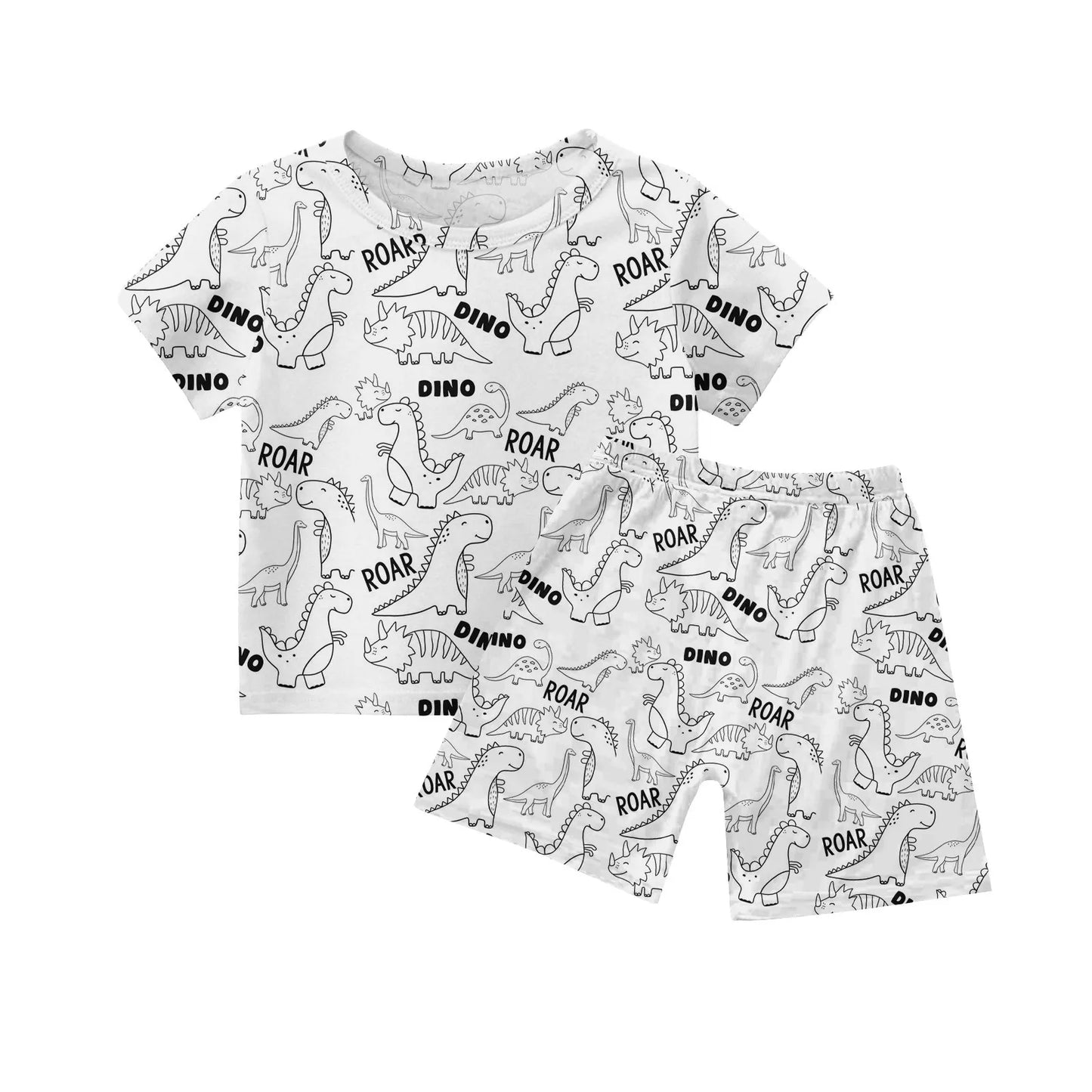 Children's Pajama Party DIY Graffiti Simple Drawing Home Clothes Colorable Two Piece Pajama Set Kids DIY Coloring Clothing