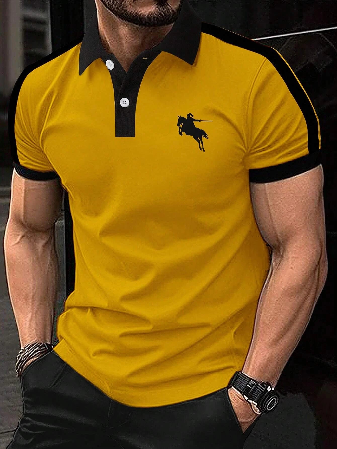 polo shirt man Print Polo TShirt For Men Fashion Lapel Button Tops Business Casual Short Sleeve T-Shirts Golf polo shirts herren
