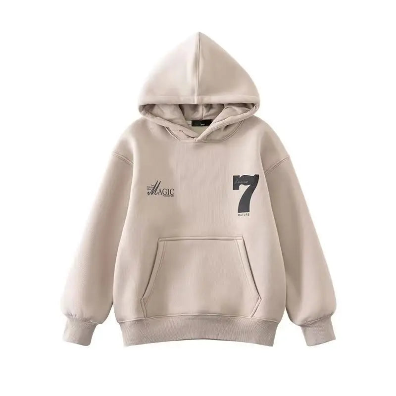 Boys Fashion Hoodies 2024 Autumn Winter Kids Sweatshirts New Handsome Long Sleeved Clothes Big Children Loose Hooded Tops