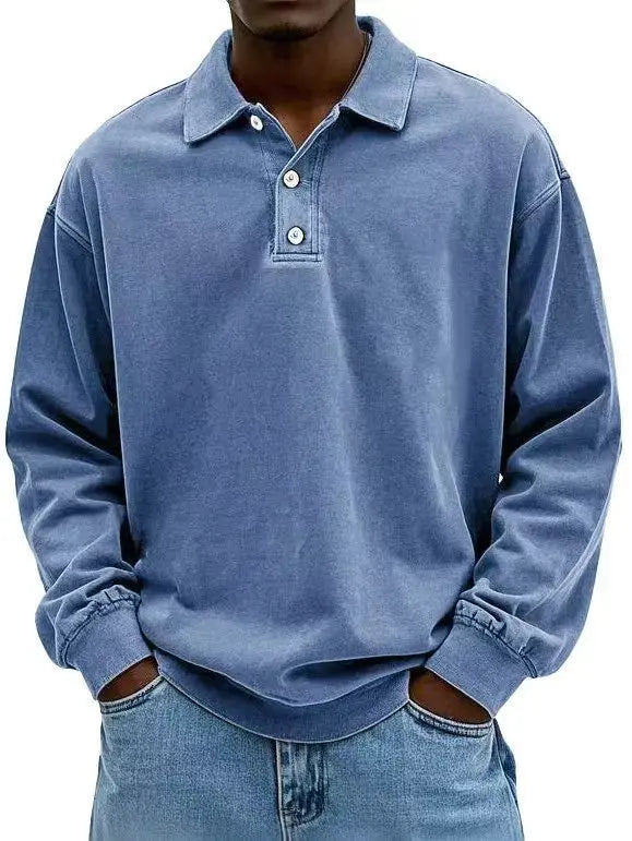 2025 Men Long Sleeve Polo Shirts Mens Breathable Tees Casual Golf Polo Shirt Work T-Shirt Pullover Tops Man Bottoming Polo Shirt