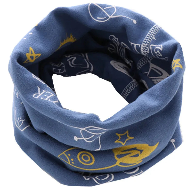 New Autumn Winter Girls 100% Cotton Scarf Children Scarf Bibs LIC Boys Girls O Ring Scarf Lovely Kids Collar Children Bufandas
