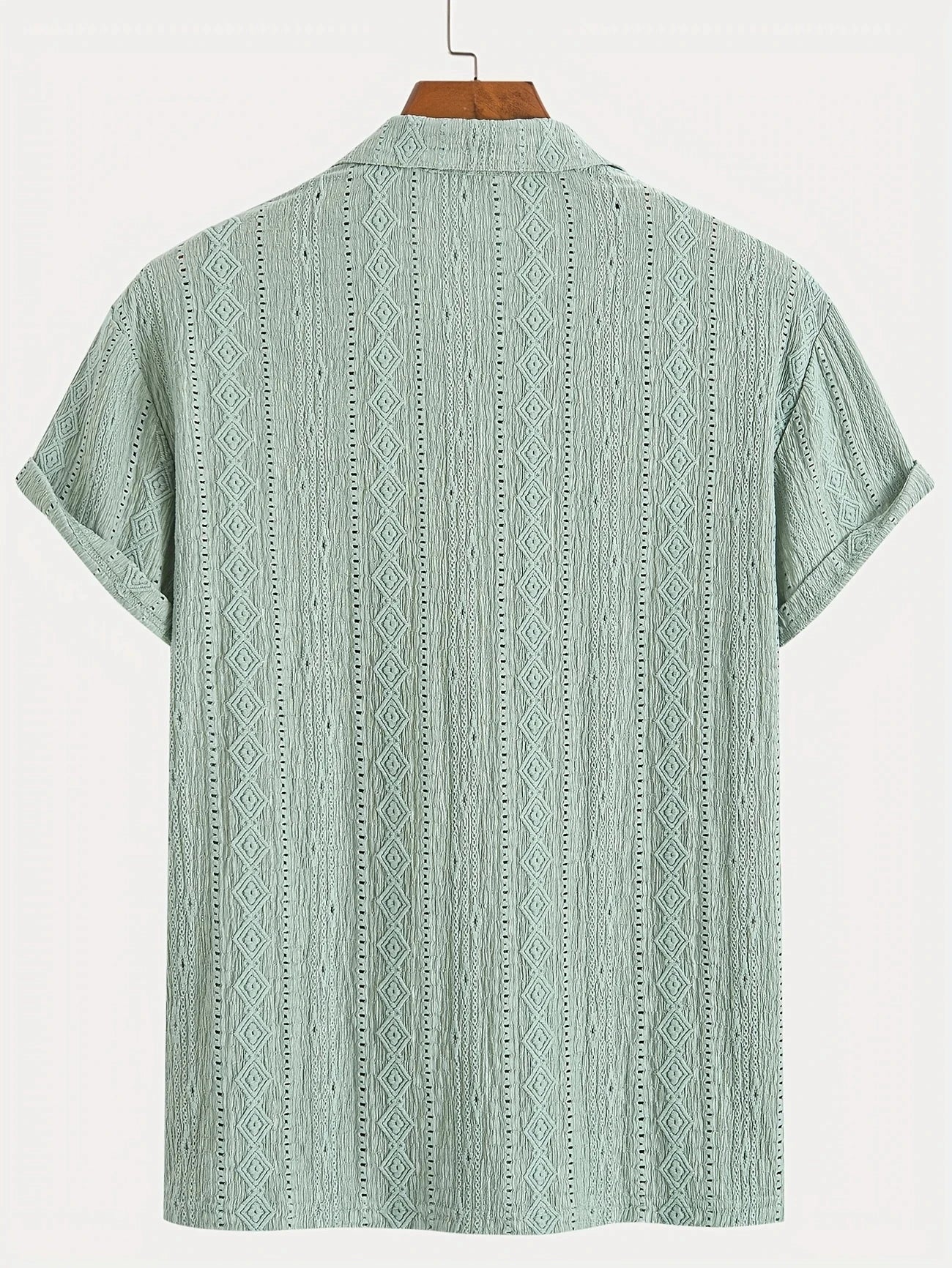 New Polo Shirts For Men Streetwear Solid Color Jacquard Textured Half Buttoned Short Sleeves T-shirt Men's Basic Tops