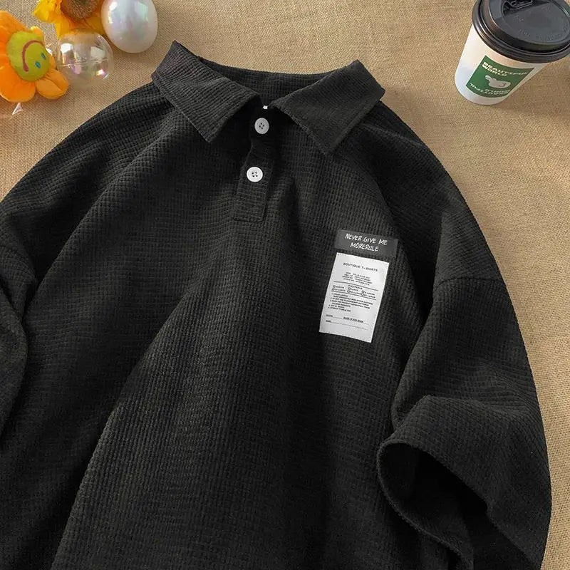 Polo Shirt Short Sleeve Men's Summer American Style Loose Couple T-shirt Japanese Trendy Brand Half Sleeve