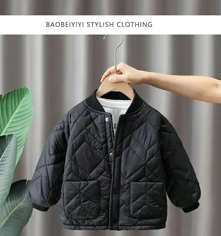 Boys Coat Cotton Jacket Windbreak Outerwear 2024 Elegant Winter Autumn Thicken Warm High Quality Christmas Gift Children's Cloth