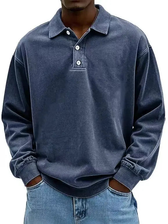 2025 Men Long Sleeve Polo Shirts Mens Breathable Tees Casual Golf Polo Shirt Work T-Shirt Pullover Tops Man Bottoming Polo Shirt