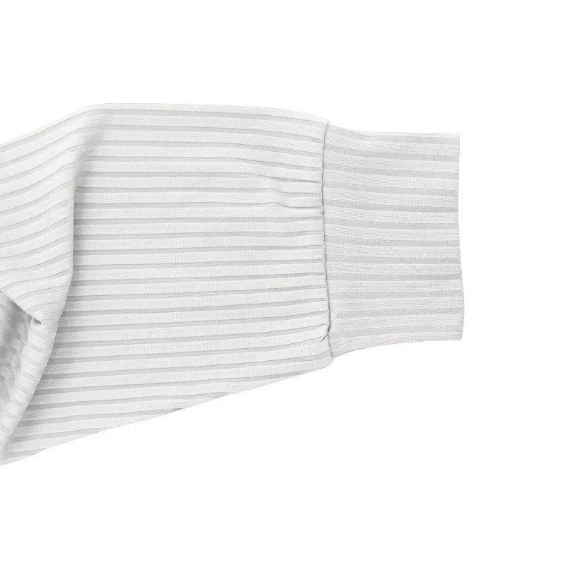 Business Striped Polo Shirt Men 2025 Autumn Men's American Lapel Tops Button-up Long-sleeve T-shirt Elastic Stripe Polo Shirts
