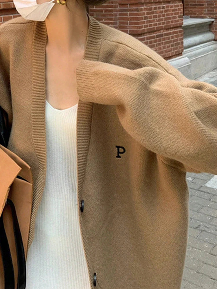 Solid Woolen Cape Coat for Women Autumn Winter Woman Clothing Button Up Cardigan Sweater Female Coats Outfits New In Outerwears