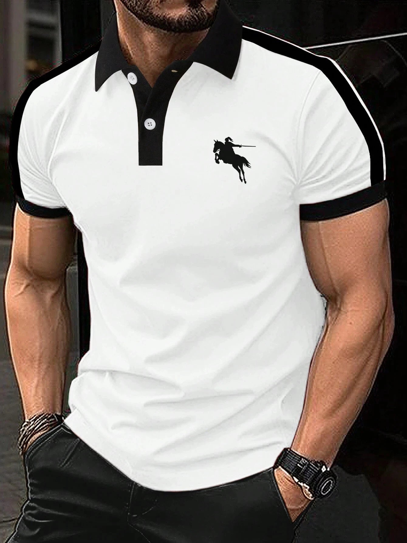 polo shirt man Print Polo TShirt For Men Fashion Lapel Button Tops Business Casual Short Sleeve T-Shirts Golf polo shirts herren