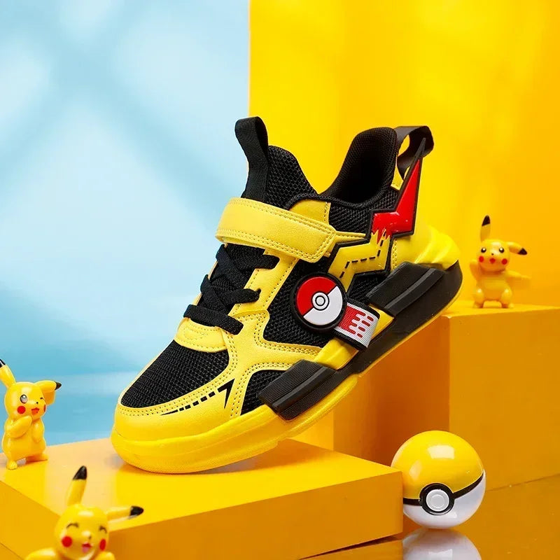 Kid Casual Sneakers Pikachu Children Cartoon Sports Shoes Boy Girl Student Running Shoe Breathable Lightweight Size EU28-39