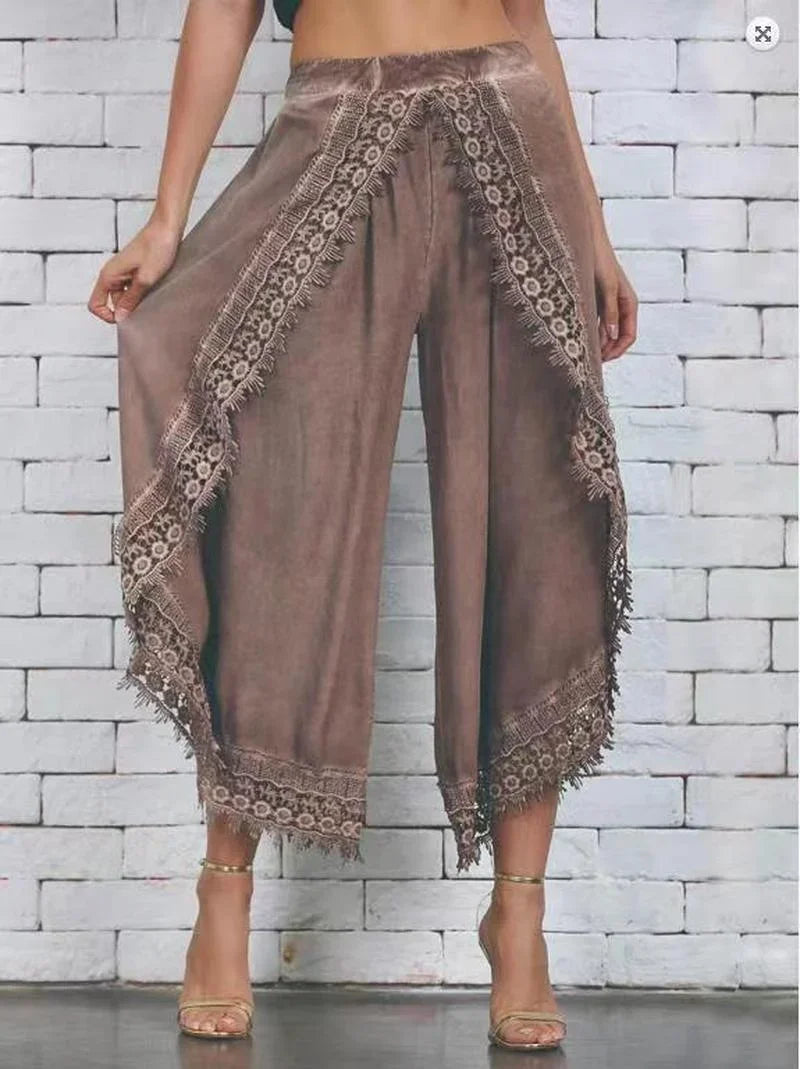 Women Fashion Pants Loose Harem Sports Long Pant Lace Beach Light women's clothing Summer Trousers