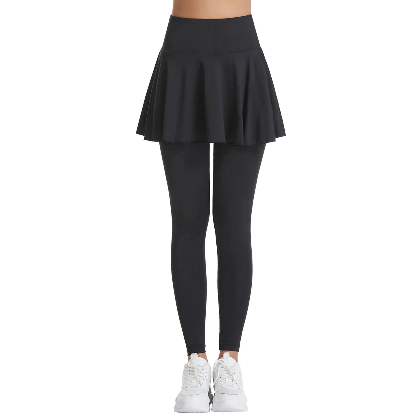 Womens Yoga Pants Pockets High Waist Workout Sport Skirt Pants Soild-Color Casual Trousers Stretchy Leggings For Female Feminina