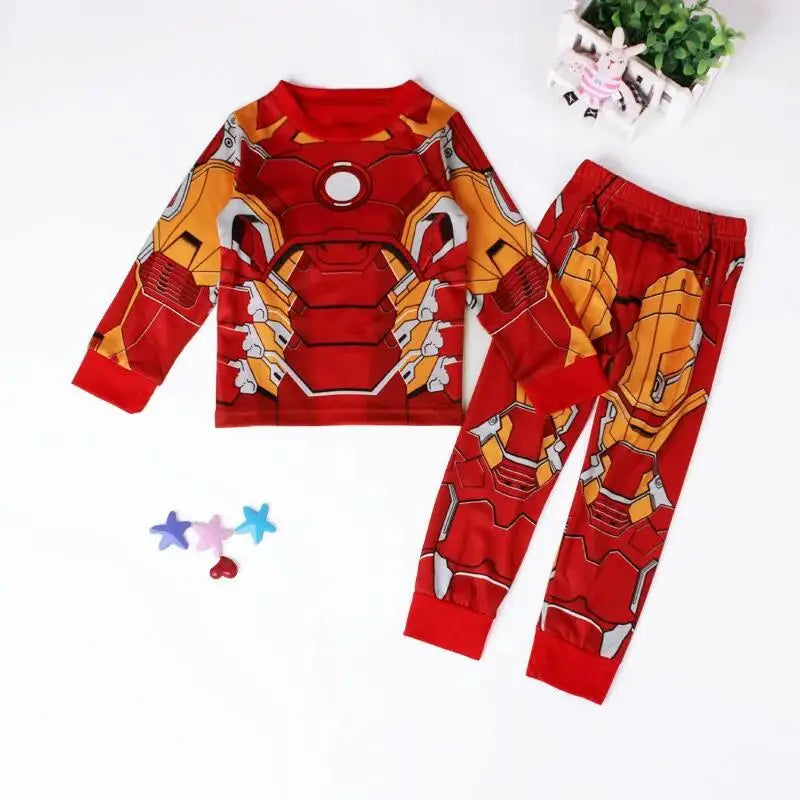 Iron Man Spiderman Avengers Pajama Set Superhero Cosplay Costume Pyjama Long Sleeve Home Sleepwear Nightwear Christmas Suit