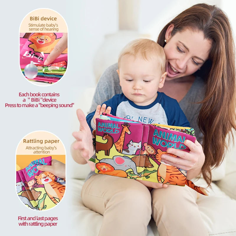 Baby Cloth Book 6 Pages 0-3 Year Old Early Education Parent-child Interaction Baby Toys For 0-3 Year Old Newborn Gifts