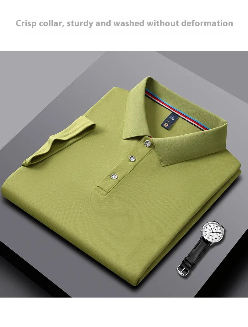 Men's and Women's Polo Shirts Summer New Work Lapel T-shirts Business High-quality UV Protection Brand Short Sleeves