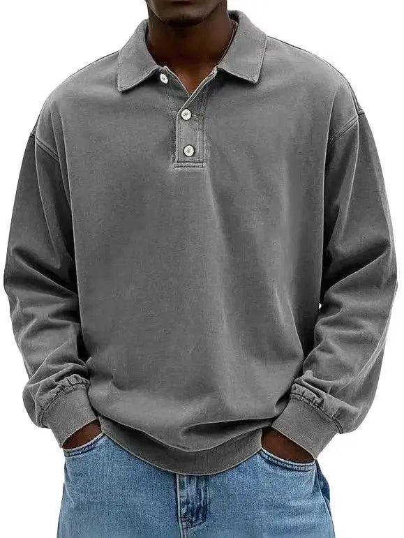 2025 Men Long Sleeve Polo Shirts Mens Breathable Tees Casual Golf Polo Shirt Work T-Shirt Pullover Tops Man Bottoming Polo Shirt