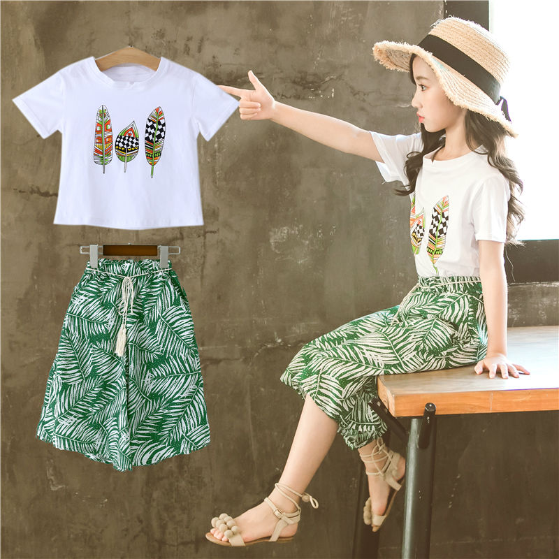 Summer 2025 Baby Girls Clothes Sets Outfits Kids Clothes Short Sleeve+Pants Children Clothing Set 6 10 11 12Y Kids Clothes Girls