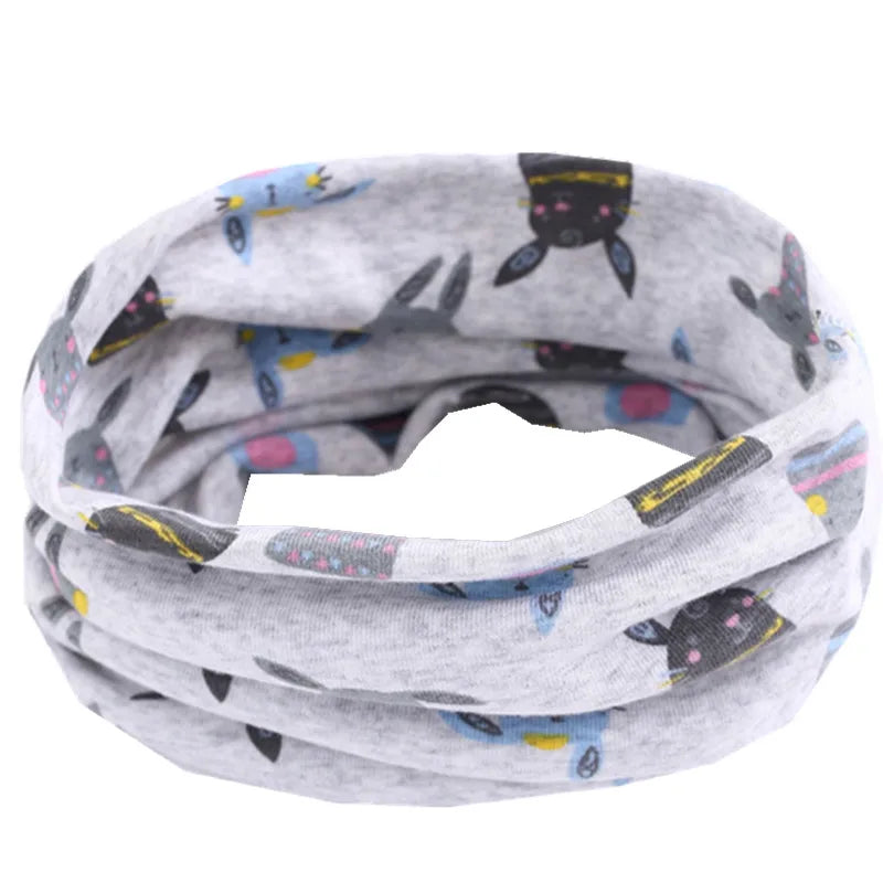 New Autumn Winter Girls 100% Cotton Scarf Children Scarf Bibs LIC Boys Girls O Ring Scarf Lovely Kids Collar Children Bufandas