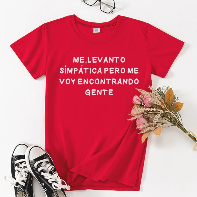 Fashion Spanish Women T-shirts camiseta de mujer Short sleeve tops Casual Cotton woman tshirt tee black white