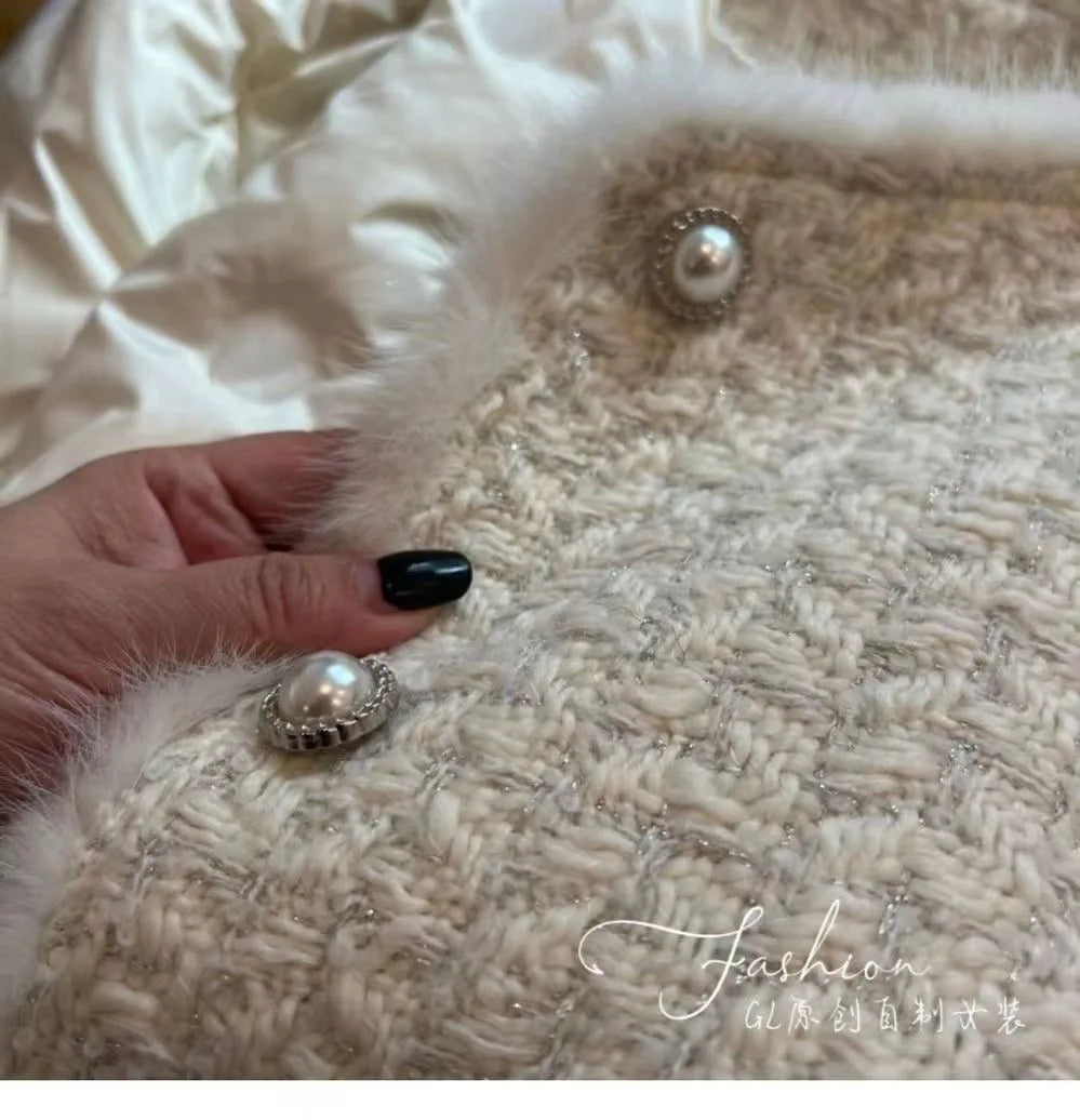 Women Coats Round Neck Full Sleeve Lamb Wool Jackets Single Breasted Slim Fit Thick Coat Open Stitch Elegant Outerwear 2024
