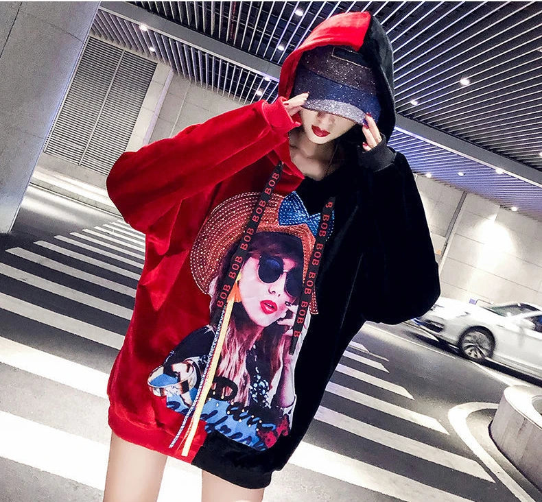 Hoodie Harajuku Style Hoodies for Women Tops Aesthetic Korean Fashion Vintage Graphic Women's Sweat-shirt Spring Autumn Crewneck