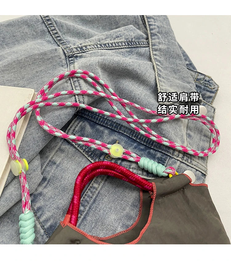 Cartoon embroidered handbag - casual and fashionable, single shoulder bag, lightweight, suitable for commuting, crossbody bag