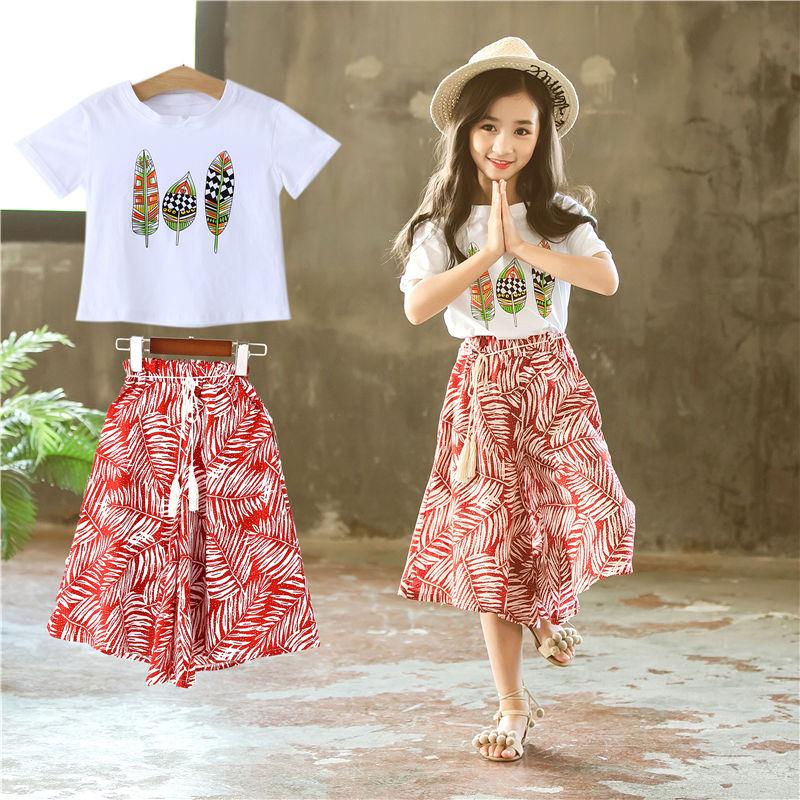 Summer 2025 Baby Girls Clothes Sets Outfits Kids Clothes Short Sleeve+Pants Children Clothing Set 6 10 11 12Y Kids Clothes Girls