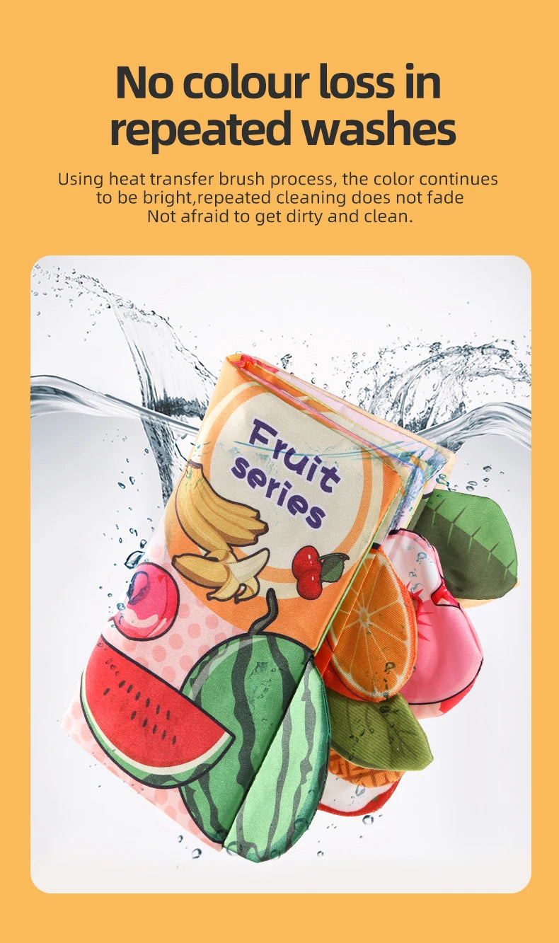 Baby Cloth Book 6 Pages 0-3 Year Old Early Education Parent-child Interaction Baby Toys For 0-3 Year Old Newborn Gifts