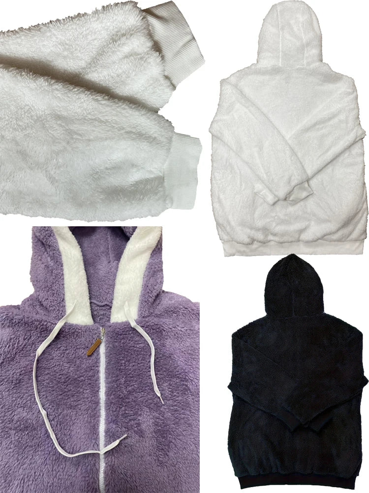 Autumn Winter Fashion Women's Coat New Casual Hooded Zipper Ladies Clothes Cashmere Women Fleece Jacket Solid Color Ladies Coats