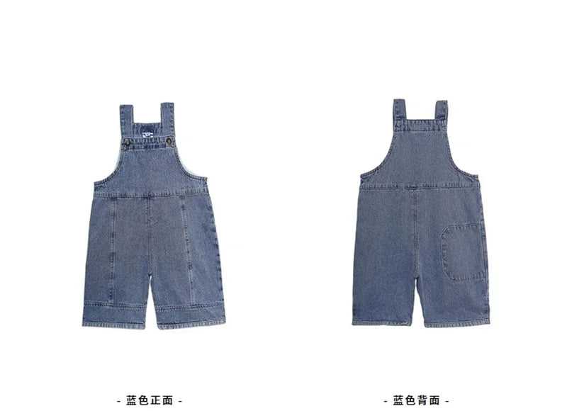 2025 Autumn New Children Loose Overalls Baby boys girls casual Jean Jumpsuit Solid Outwear Cloth 1-7Y Kids high qualit bib pants