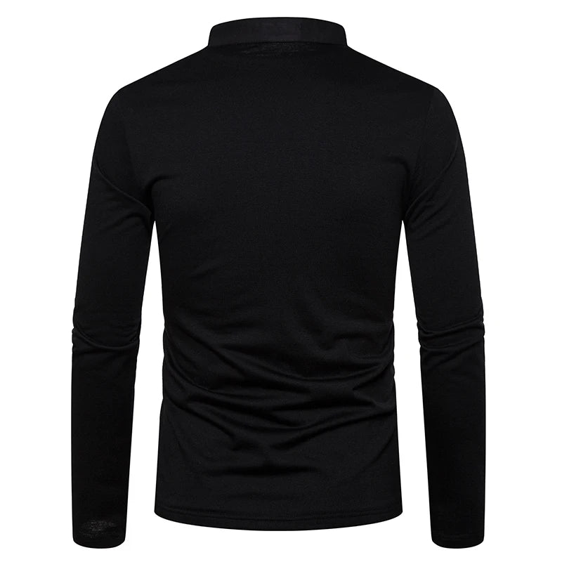 Men T-shirt Men Shirt Long Sleeve T-shirt Solid Color Tops New Clothing  Autumn Streetwear Casual Fashion Men T-shirt