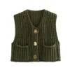 Women's 2024 Chic Vintage O Neck Pullover Thick Needle Knitted Sweater Casual Chic Tops for Spring Season