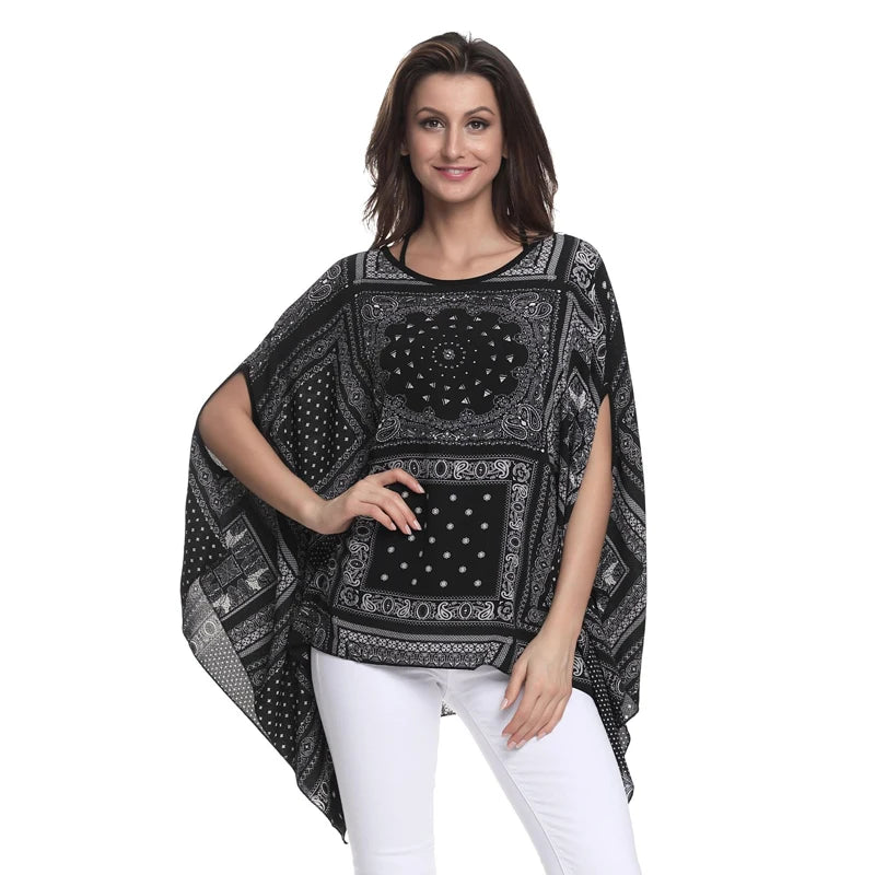 BHflutter Blusas Mujer de Moda 2018 Blouse Women Shirt Batwing Sleeve Casual Summer Tops Tees Solid Chiffon Blouses Plus Size